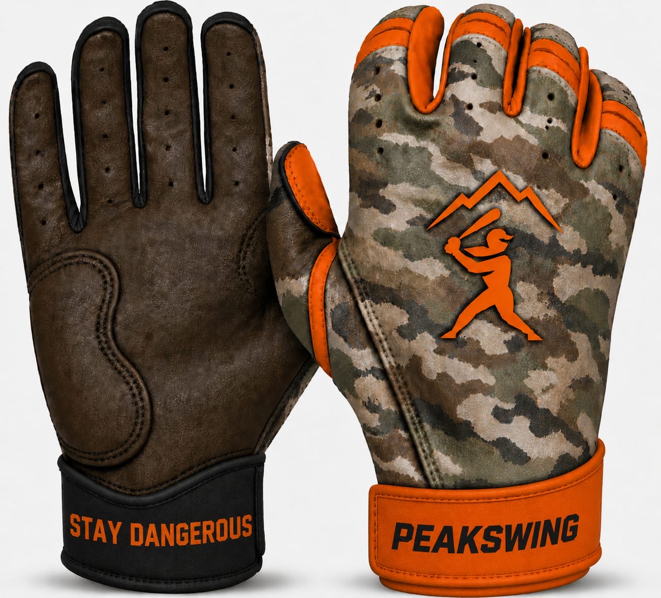 Dangerous™ Orange - Camo Batting Gloves